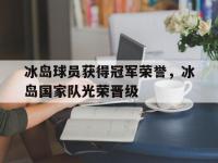 冰岛球员获得冠军荣誉，冰岛国家队光荣晋级